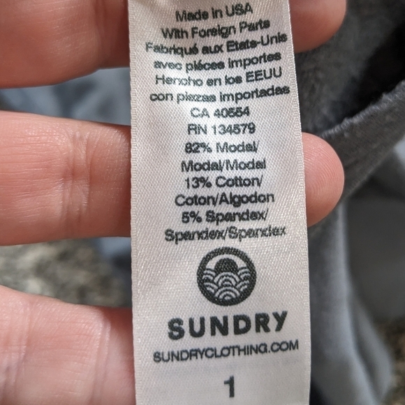 Sundry grey knotted long sleeve sweatshirt S - Picture 8 of 10